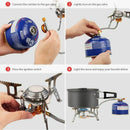 3500W Camping Gas Stove, Backpack Stove, with Convenient Piezo Ignition, Du