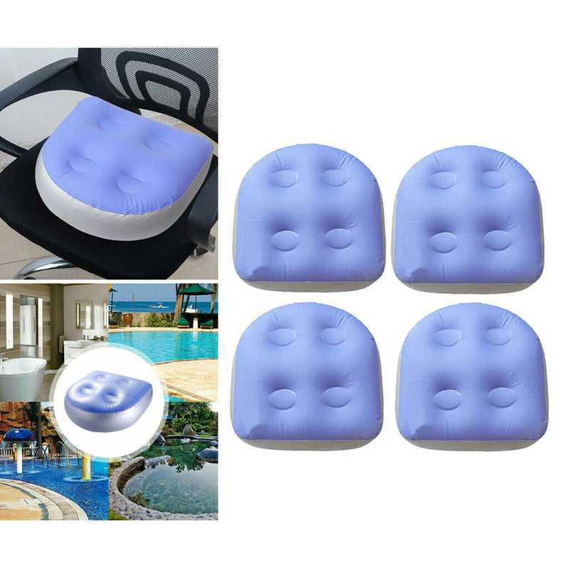 4PC Jacuzzi Spa Booster Seats Comfy Inflatable Pillow Cushion for Pool Bathtub