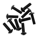 10x Decorative License Plate Frame Aluminum Bolt Screws Cover 16x5mm - Black