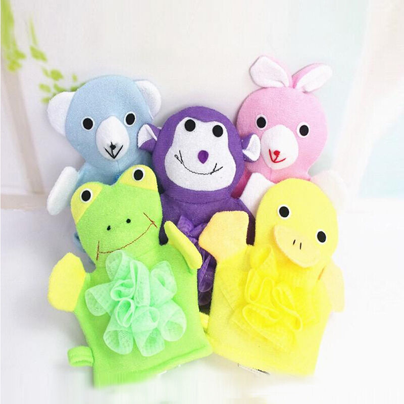 Baby Cartoon Animal Design Bath sponge Kids Shower Mitt Cute Glove   NTBDAUA Kw