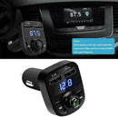 Car Wireless BluetoothV5.0 Handsfree FM Transmitter 2USB Charge Player MP3 J2P8