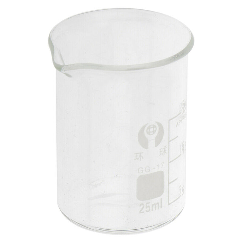 25mL Glass Graduated Low Form Beaker, 5mL Graduation Interval