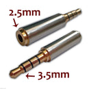 3.5mm Male to 2.5mm Female Stereo Mic Audio Earphone Jack Adapter Converter New