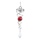 2 Pcs Gazing Glass Ball with Spiral Tail - Decorative Rotating Spinner for