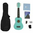21 Inch Soprano Ukulele Kids Green Acoustic Mini Guitar Instrument + Gig Ba