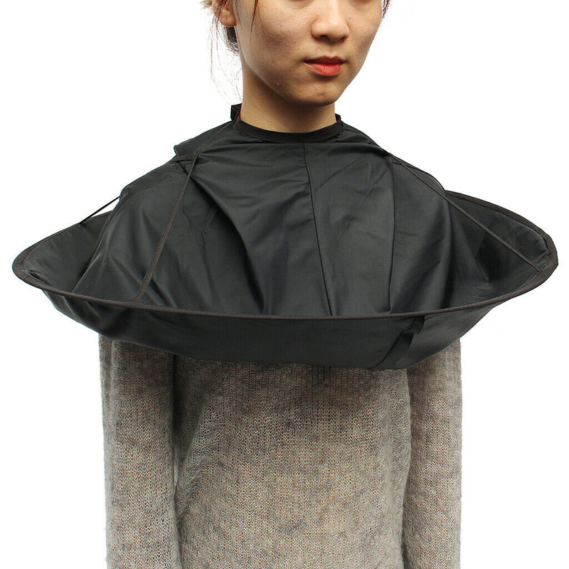 DIY Hair Cutting Cape Hairdressing Umbrella Cloak Salon Barber Black 60cm