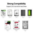 2.5 3.5 External HDD SSD Enclosure SATA III to USB 3.0 Adapter (White)