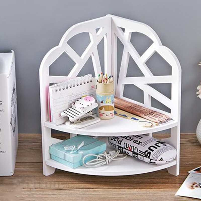 Desktop Cosmetics Organizer Bathroom Storage Rack Corner Shelf R6L9
