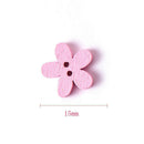 100 PCS 2 Holes Flower Wooden Decorative Buttons Multicolor Plum Wooden Blossom