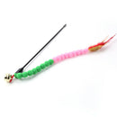 Cat Teasing Stick Colorful Pompom Feather Wand Fun Pet Teaser Rod Toys (01) A