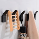 5Pcs Black Robe Hooks Key Aluminum Bathroom Towel Hook Wall Mounted Clothes