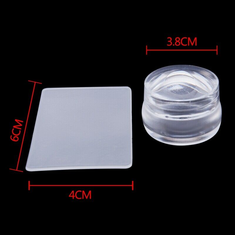 1 Set Scrub Clear Nail Art Seal Printing Big Stamper Stamping Transfer + Sc E1E8