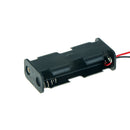 1Pc Black Plastic Battery Holder Case w Wired for 2 x AA Batteries&SJClj