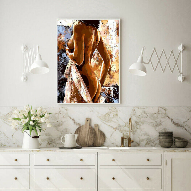 Painting By Numbers Kit DIY Nude Beauty Hand Painted Canvas Oil Art Picture