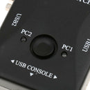 2-Port USB KVM Switch Box +2 VGA Cables Computer Share Easy Control