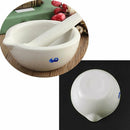 White Topping Actual Porcelain Mortar and Pestle Mixing Grinding Bowl Set  gfsf
