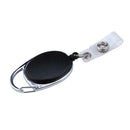 2X Black Retractable Pull Key Ring Chain Reel ID Lanyard Name Tag Card Hold