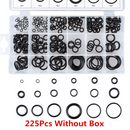 225PCS 18 Size Rubber O Ring O-Ring Washer Seal Assorted Black Car Air Gas Kits