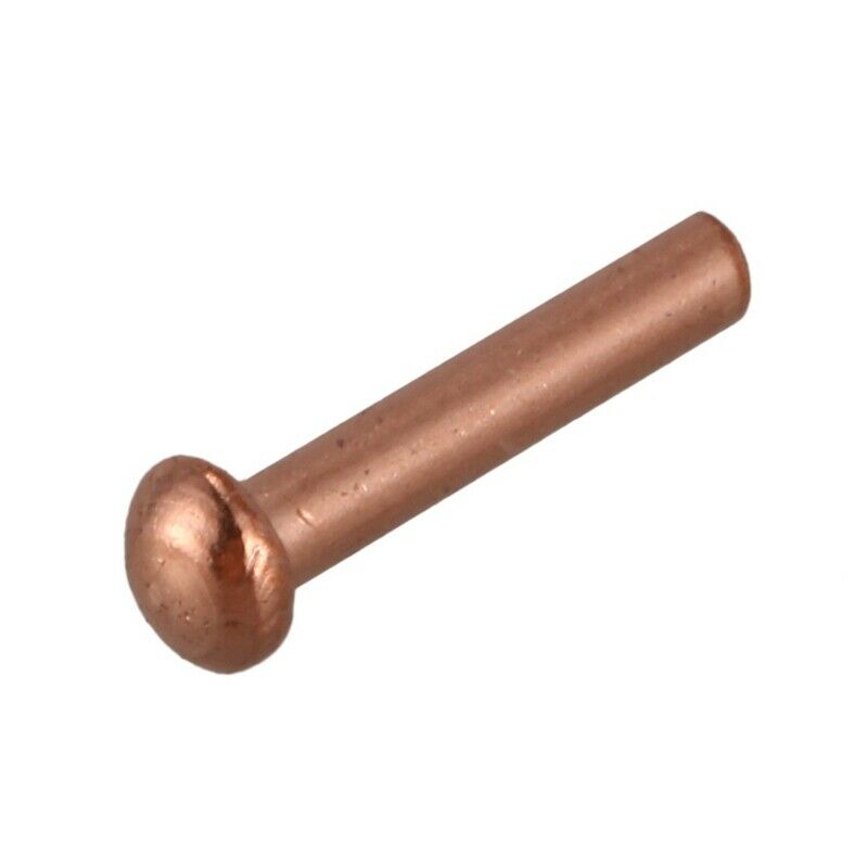 100 Pcs 5/64inch x 25/64inch Round Head Copper Solid Rivets Fasteners B1R1