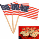 100 American Flag Toothpicks Party Cupcake Decoration Sandwich Mini Food Pi