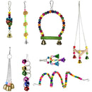 Parrot Bird Toys Pet Bird Cage Hanging Bell, Colorful Chowing Hanging Swing