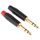 2Pieces 6.35mm 1/4inch 3Pole Wire Connector Male Jack Plug Adapter Solder