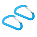 2Pcs Portable Aluminum Alloy Carabiner D Shape Quickdraw Backpack Buckles