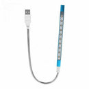 For Laptop PC Mini 10 LED USB Light Flexible Metal Book LED Reading_Li Lamp T1P8