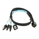 Mini SAS HD (SFF-8643) to 4 SATA 7Pin Cable, Mini SAS Host Internal Cable to