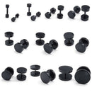 Jewelry Men Earrings, 6mm Circle Ear Studs, Stainless Steel, Black