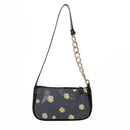 Daisy Handbag Women PU Leather Elegant Shoulder Underarm Totes Bag (Black)