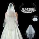 Women Girl White Lace Wedding Bride Maid Tiara Hair Veil Bachelorette Party