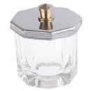 1XCosmetic Tools Octagon Shaped Glass Dappen Dish with Stainless Steel Metal LME