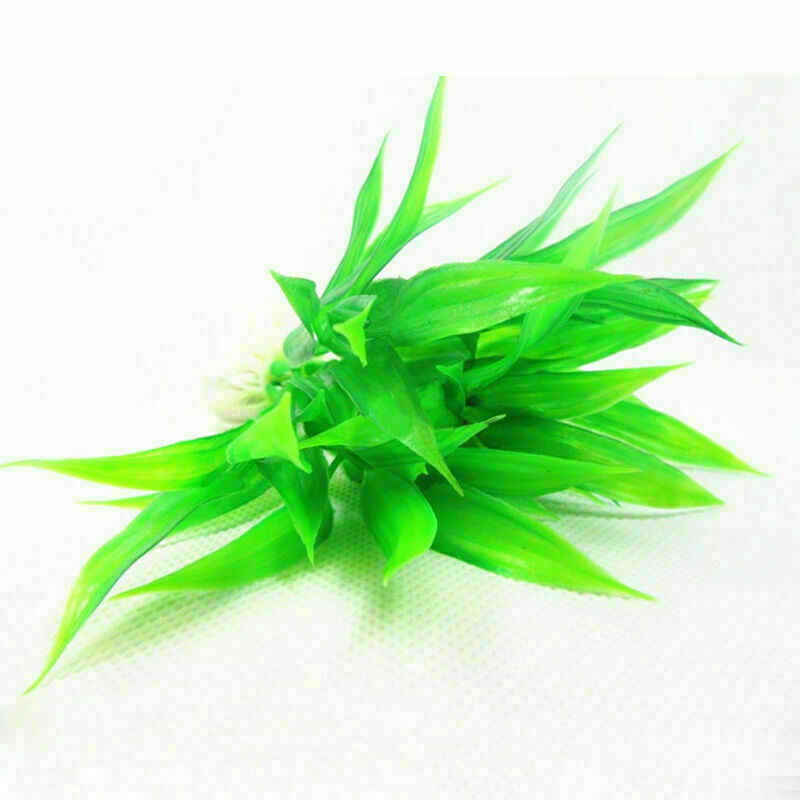 Fish Tank Aquarium Decor Green Artificial Plastic Water Grass Plant Kits Ne B5S6