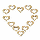 50Pcs/Set Wooden Heart Embellishments Natural Tackle Home AU Basswood Decor