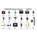 Mixed 730PCS Auto Fastener Car Universal Bumper Fixed Clamp Push Type Clip