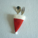 12/set Mini Christmas Santa Cap Wine Bottle Cover Hat Party Dinner Decor