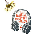 music headset iron on patches heat transfer pyrography for diy clothing decor ME