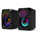 Surround Sound System LED PC Speakers Gaming Bass USB Wired for Desktop Computer