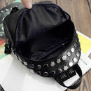 2016 New Fashion PU Leather Ladies Mini Rivet Backpack Shoulder Bag Black