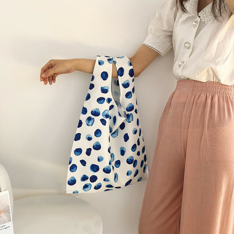 Ink Print Handbag Women Reusable Daily Portable Lady Large Shopping Totes