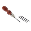 DIY Leather Handle 4 in 1 Stitching Lacing Scratch Awl Tool Hardwood Handle