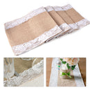 Burlap Home Wedding Table Runner Natural Jute Lace Trimmed Decoration 108 x 11"