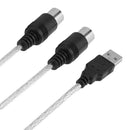 USB MIDI In-out Interface Cable Converter PC to Music Keyboard Adapter Wire A