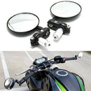 Black Motorcycle Round 7/8" Bar End Rearview Side Mirrors For Bobber Cafe Ra T!E