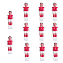 11 Pieces Plastic Soccer Foosball Man Table Guys Soccer Player Part 4.3" Red