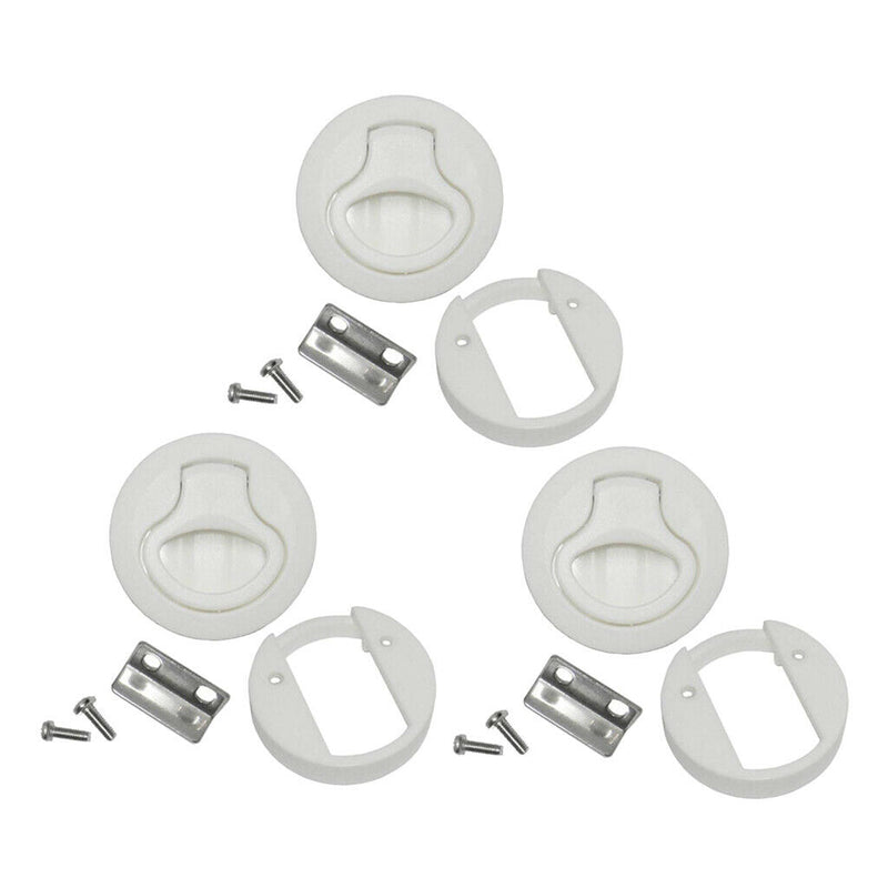 3 Set 2 inch/ 50mm Flush Pull Hatch Slam Latch for RV Boat Deck Nylon