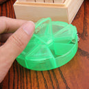 Portable Organizer Pill Round Box 7 Slot Health Pill Box Case Medicine Drug A