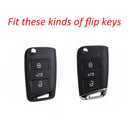 High Quality Carbon Fiber Flip Car Key Fob Chain Cover Case For VW Polo MK6 Golf