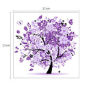 5D DIY Diamond Painting Happiness Tree Cross Stitch Embroidery (Purple)